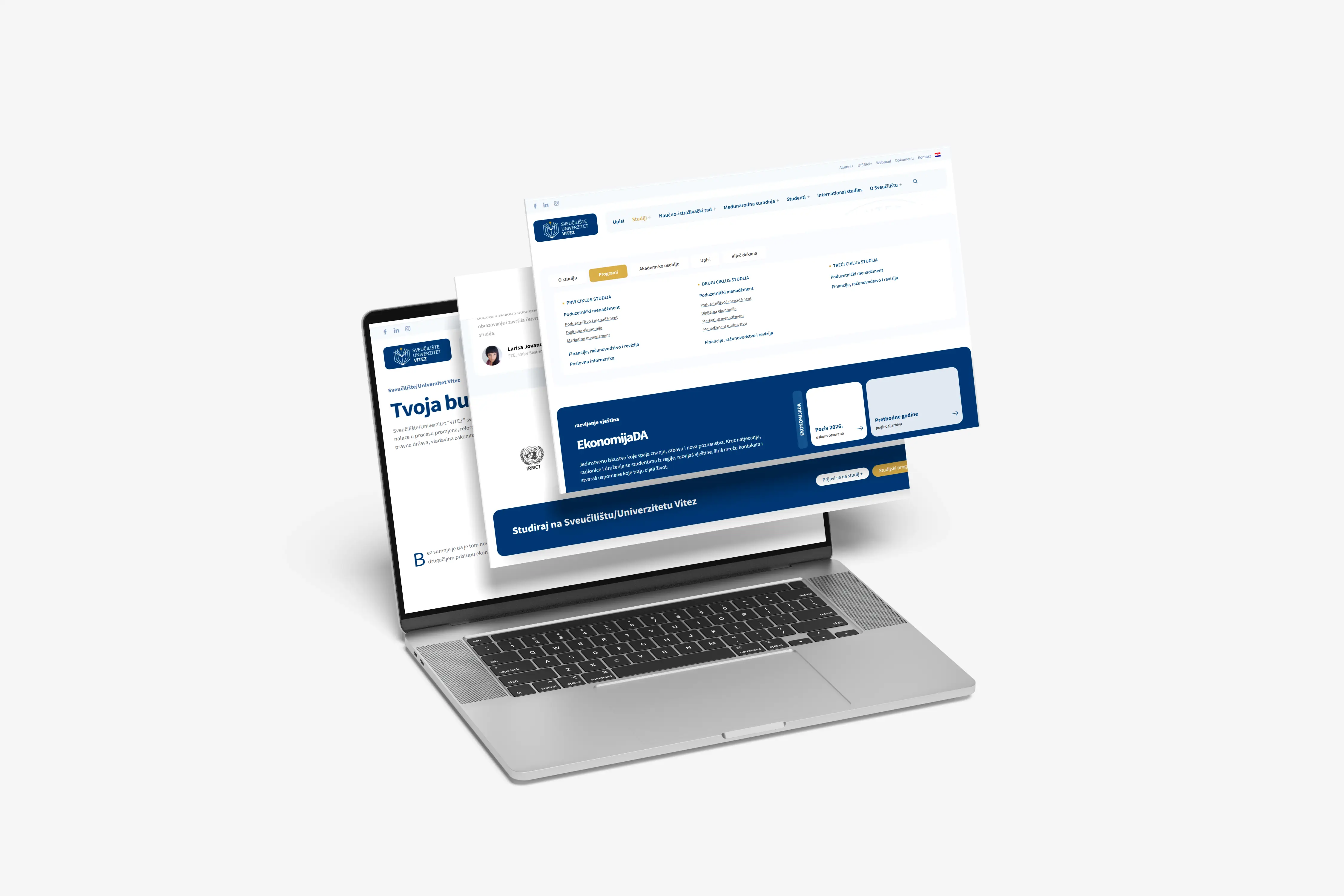 Sveučilište Univerzitet Vitez web stranica - detalji redizajna